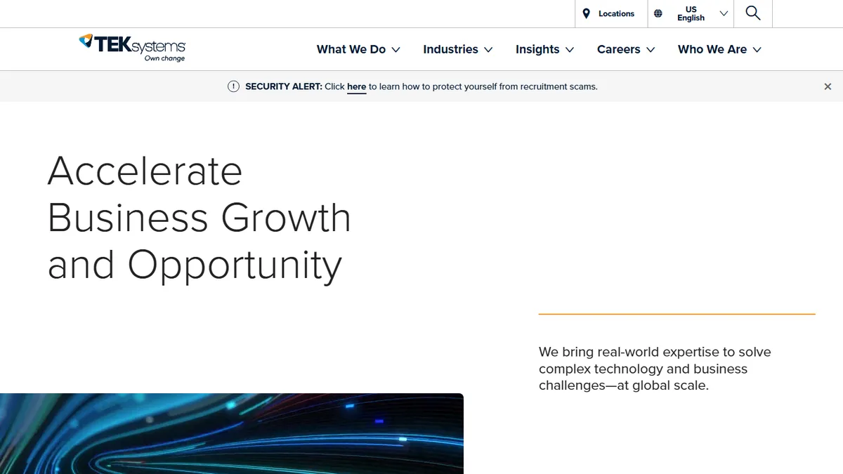 TEKsystems IT contracting company homepage 2026