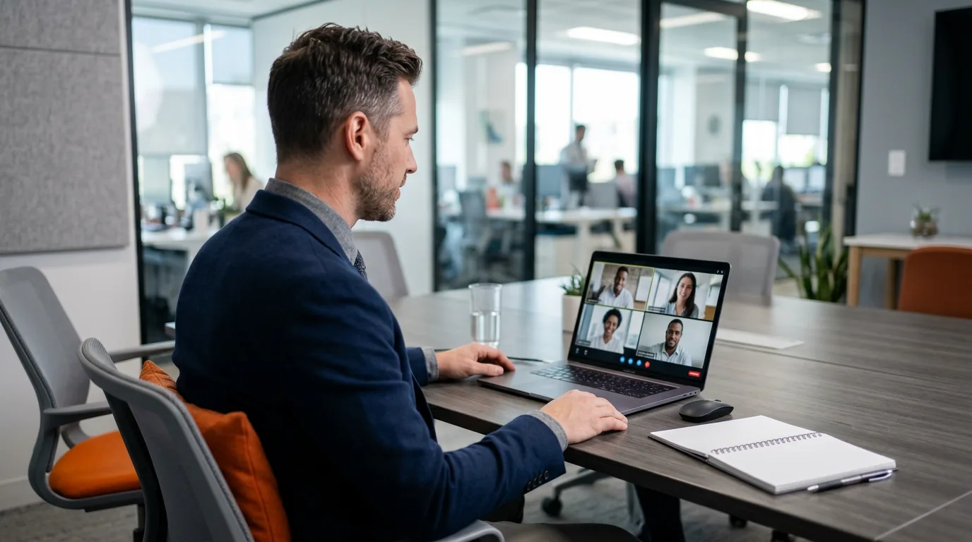 Recruiter on a video call interviewing a remote technical candidate